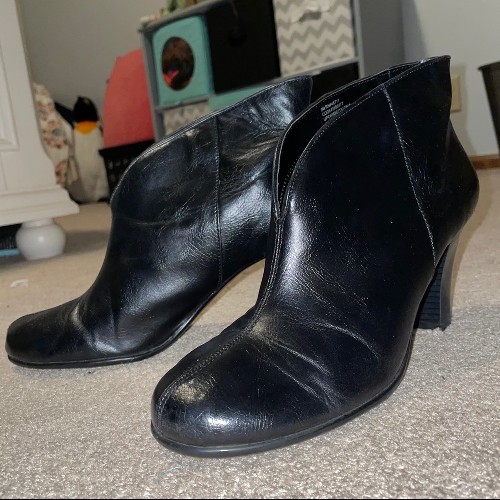 Women’s Black Leather Booties by A2